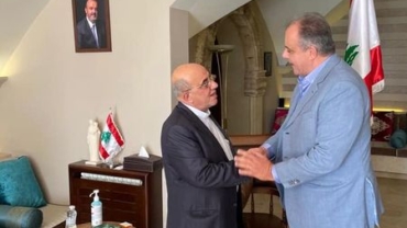 Bishop Michel Kassarji meets the Lebanese Minister of Industry