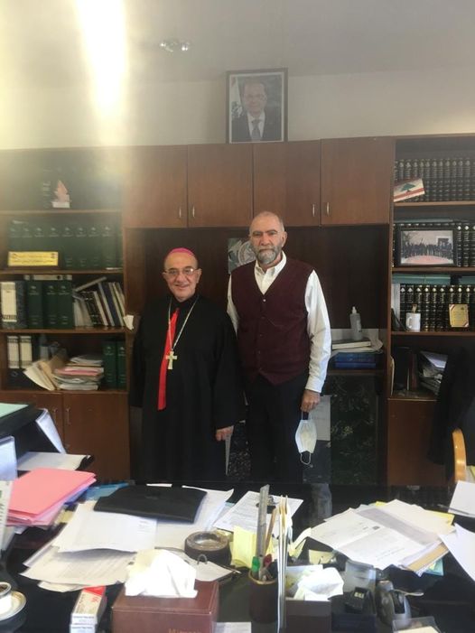 Bishop Michel Kassarji visiting the Baabda’s mayor