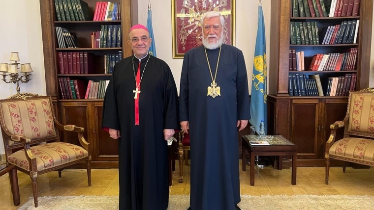 The primate of the Chaldean Church in Lebanon at the Armenian Church Catholicosate of Cilicia