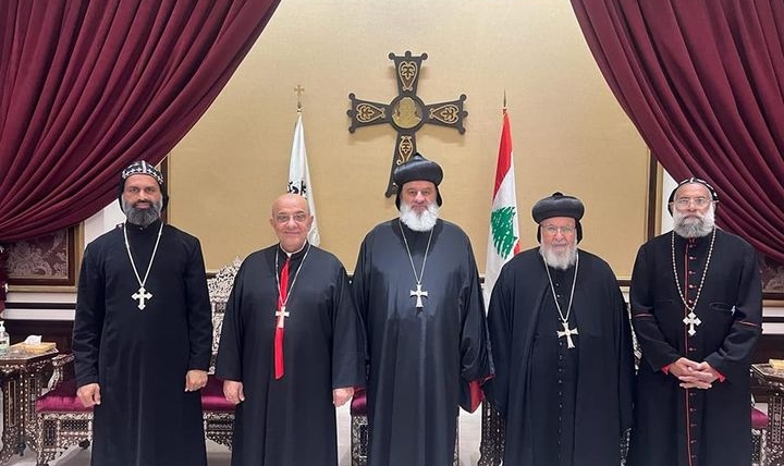 Bishop Michel Kassarji with His Holliness Patriarch Mar Aphrem II Karim