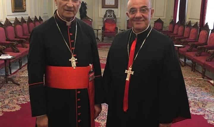 Bishop Kassarji with His Eminence Patriarch Mar Bechara Boutors Al-Rahi