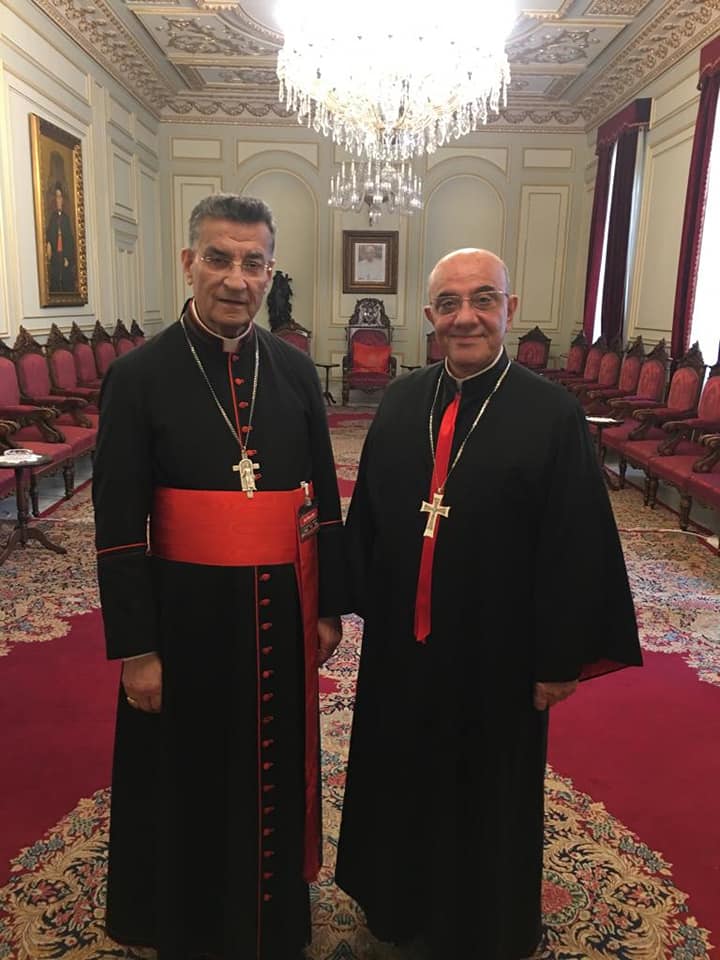 Bishop Kassarji with His Eminence Patriarch Mar Bechara Boutors Al-Rahi